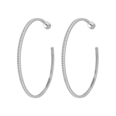 LAZY CIRCLES满钻质感耳圈法式简约高级感细闪显脸瘦素圈耳环女