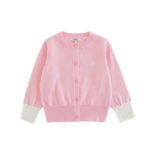 ILOVEJ童装女童纯色针织衫开衫薄款秋季儿童百搭洋气外套/JVFOU02