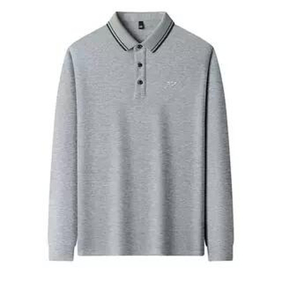 正品意大利高端长袖纯棉男POLO衫