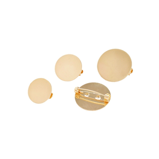 14K包金保色白金镂空花纹托盘胸针托圆盘别针扣子diy胸花配件材料