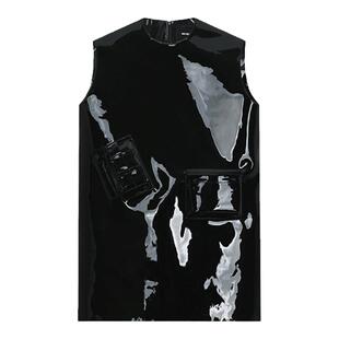 WE11DONE女士亮面皮革口袋连衣裙