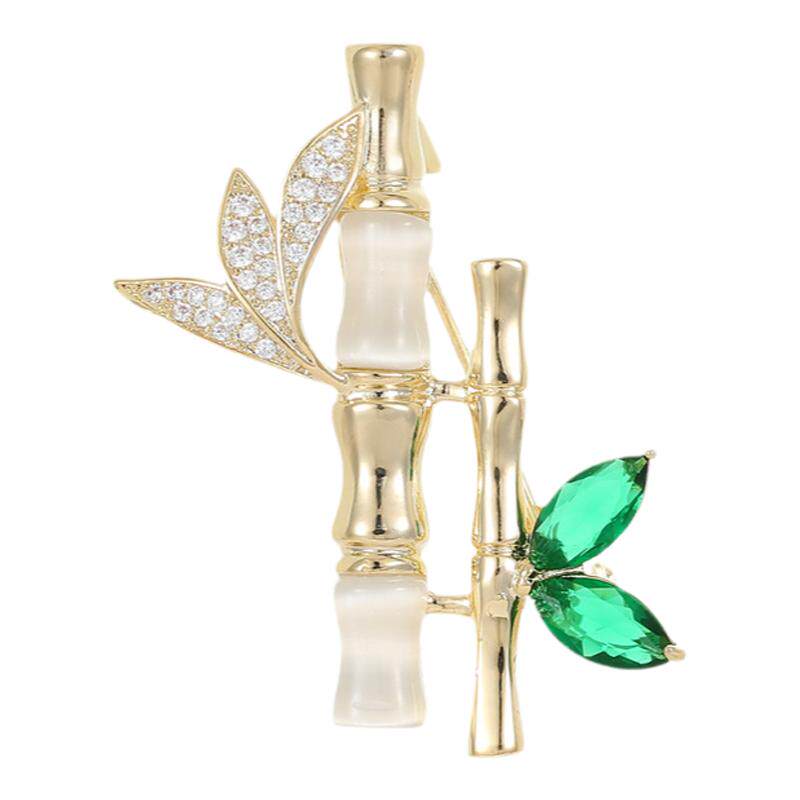 平安竹子胸针节节高升西装配饰女