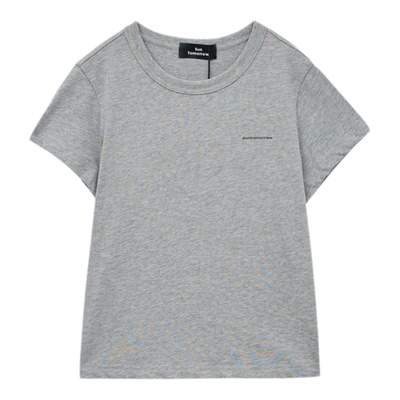 suntomorrow童装儿童短袖T恤女童纯色夏季休闲百搭中大童纯棉上衣