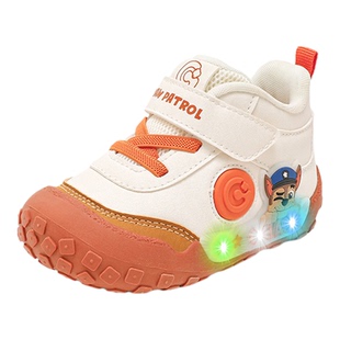 汪汪队立大功童鞋宝宝学步鞋2025春秋新款皮面男童鞋子儿童亮灯鞋
