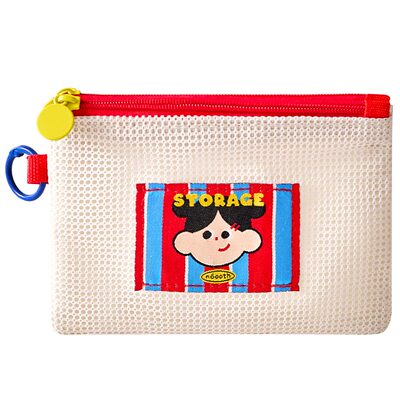 诺室hola家双拉链包收纳袋居家旅行小收纳包便携网纱化妆包内胆包