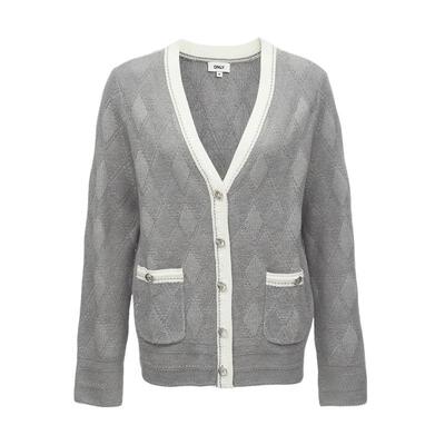 绫致ONLY2024秋冬学院风撞色拼接设计V领开衫针织衫女时尚