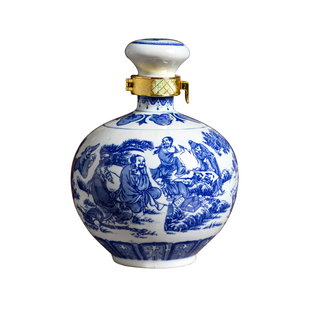 陶瓷酒瓶3斤装青花酒坛白酒包装容器三斤酒具景德镇工艺酒壶酒罐