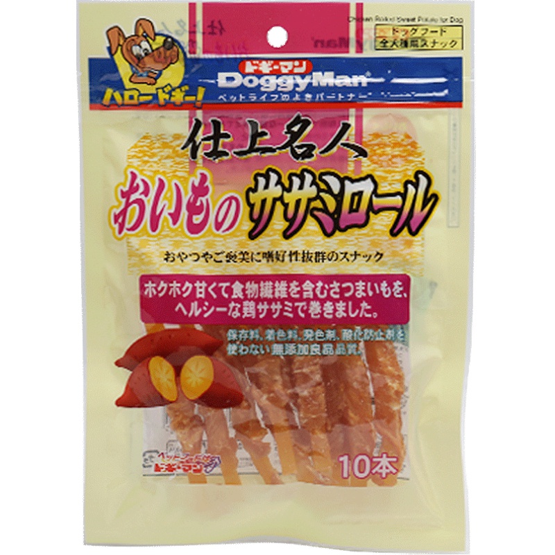 日本多格漫名仕系列犬用鸡肉绕大番薯卷10根 地瓜狗零食绕肉零食