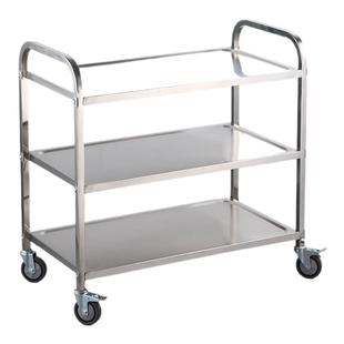 加厚不锈钢送餐车饭店收碗车餐厅上菜车商用三层移动酒店双层推车