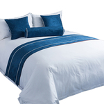 定制logo酒店床尾巾抱枕宾馆客栈民宿床旗旅馆床垫纯色搭巾糖果枕