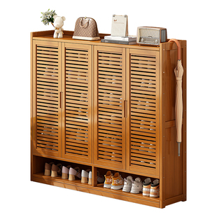 鞋柜门口家用室内走廊入户玄关收纳柜一体2025新款楠竹鞋架子多层