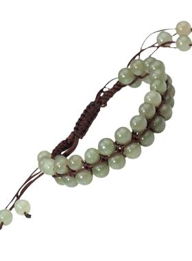 梦克拉和田玉手链 双排手链手排 DIY编织手工制作 幸福排排坐