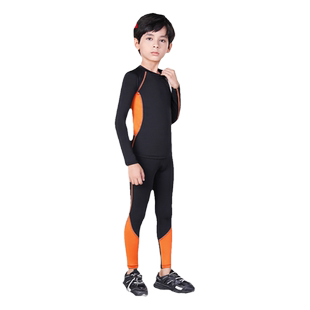 回力儿童速干衣滑雪服内胆加绒冬季运动套装打底衫保暖内胆裤男童