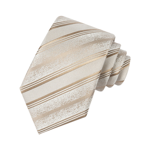 高级感领带男士高档香槟金斜纹正装商务西装衬衫手打结婚新郎复古