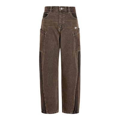 Adidas/阿迪达斯官方正品三叶草DENIMJOGERS新款女牛仔裤KR2627