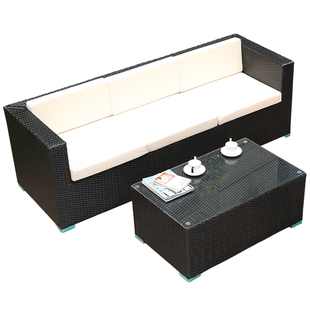 莫家户外沙发藤编客厅藤椅庭院露天家具室外防晒防水三人腾艺沙发