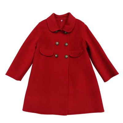 送内胆100%羊毛女童双面羊绒大衣