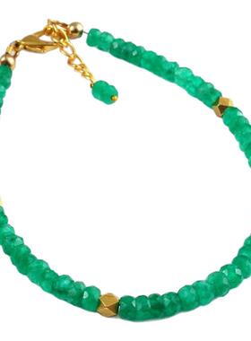 天然赞比亚祖母绿宝石女士手链