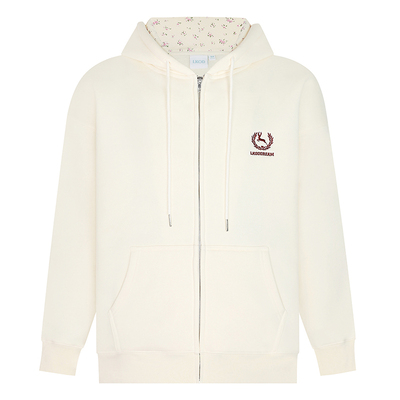 LKOD碎花拼接情侣拉链帽衫