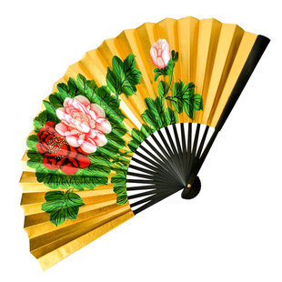 扇子高档金扇戏曲小生折扇京昆越剧表演道具扇梅花牡丹梁祝舞台扇