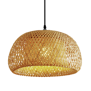 禅意竹编灯笼吊灯中式餐厅茶室民宿创意艺术个性草编藤编竹艺灯罩