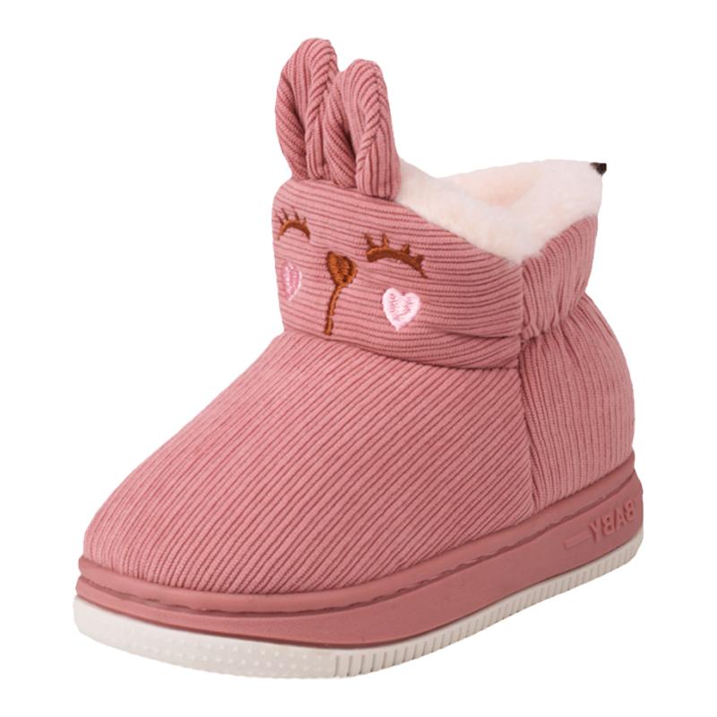 冬季可爱卡通儿童包跟棉拖鞋居家外穿加绒加厚保暖男女童亲子棉鞋