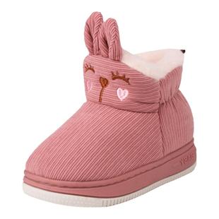 冬季可爱卡通儿童包跟棉拖鞋居家外穿加绒加厚保暖男女童亲子棉鞋