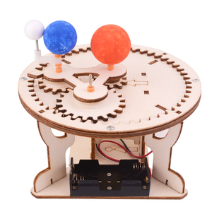 科技小制作手工diy电动日地月三球仪模型材料包七年级实验器材
