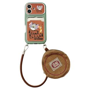 恬妤 猫和老鼠卡包适用于苹果16Promax手机壳iphone13复古15pro零钱包挂件15可爱14带挂绳16旅游14pro斜挎式