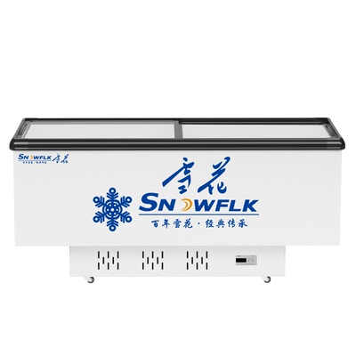 雪花速冻岛柜冷冻冷藏玻璃展示柜