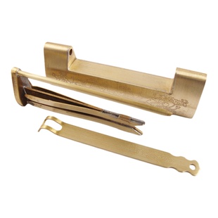 加厚中式老式纯黄铜锁子锁头仿古复古柜门铜锁箱盒子横开挂锁铜锁