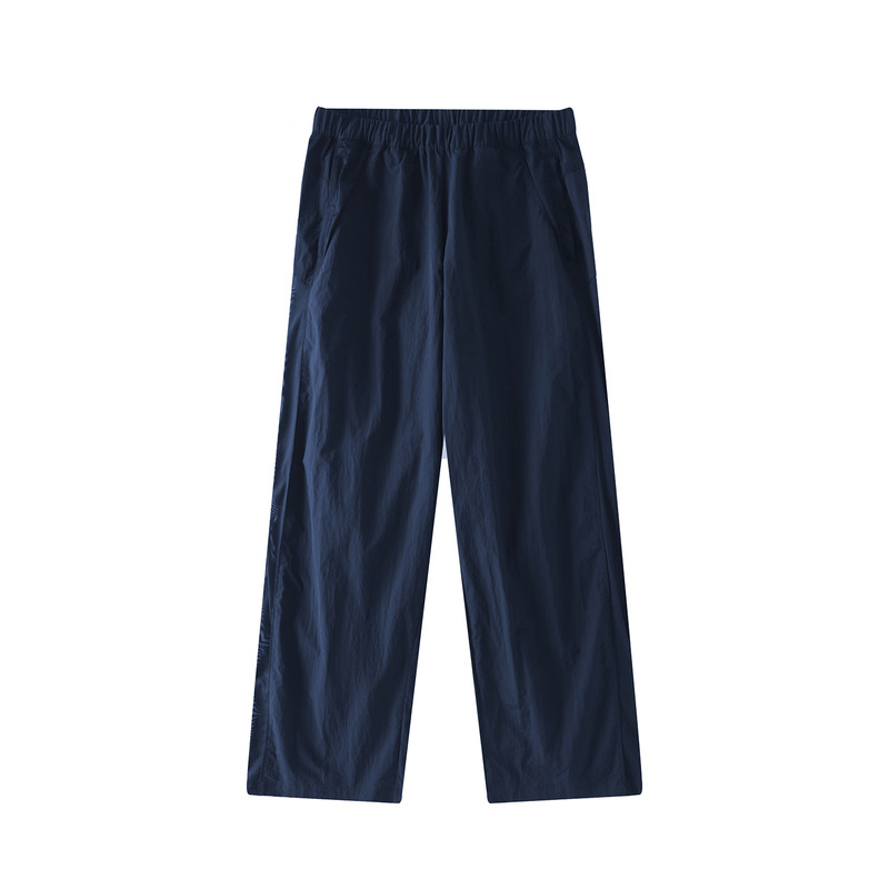 女款宽松阔腿深蓝显瘦健身长裤lu