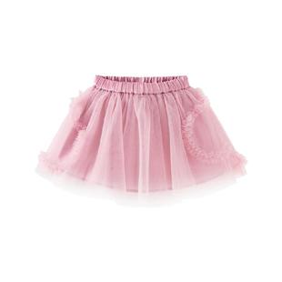 迷你巴拉巴拉网纱短裙女童柔软轻盈纯棉内衬花朵优雅2025夏季新款