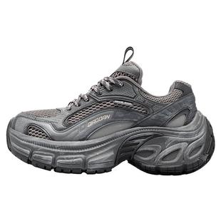 天际乔丹厚底增高网面老爹鞋女鞋2026春季新款运动鞋灰黑色休闲鞋