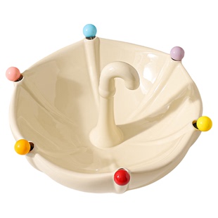 陶瓷雨伞水果盘客厅茶几家用轻奢带水果叉不锈钢创意水果沙拉碗