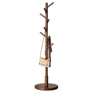 实木衣架落地卧室衣帽架家用简易房间入户立式挂衣架子室内挂包架