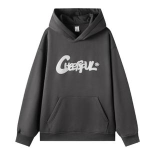 森马卫衣男冬季新款宽松连帽衣服加绒校园印花情侣装休闲潮流上衣