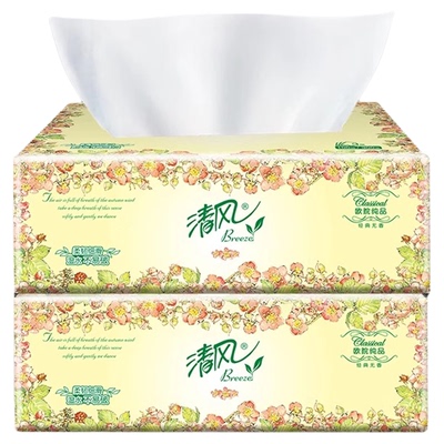 清风加厚抽纸300张家用擦手纸