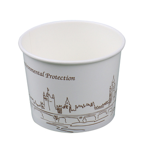 整箱加厚一次性纸碗400ml食品外卖圆碗中号摆摊小吃甜品冰淇淋碗