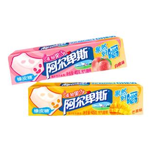 阿尔卑斯果然好嚼芒果白桃味软糖充气夹心软糖新年休闲娱乐零食