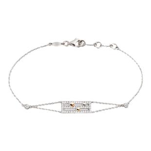 DJULA茱蕊 星运系列18K金钻石玫瑰金白金女珠宝时来运转手链奢华