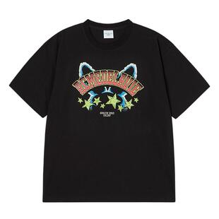 ADLV【瑶瑶同款】星星兔印花短袖纯棉男女夏季韩版潮流潮牌上衣T