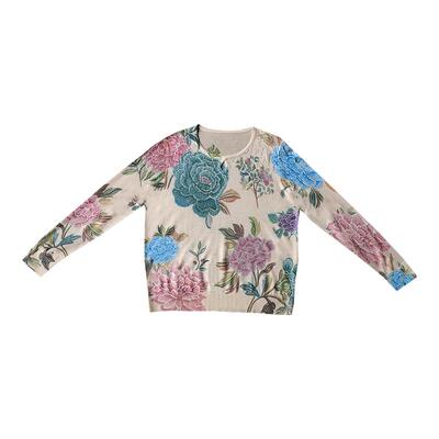 荣澜新品天丝印花针织打底衫