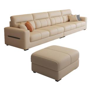 柏丝纳可拆洗棉麻沙发现代简约三四人直排组合客厅雪尼尔布艺家具