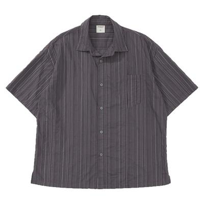 夏日休闲竖条纹日系短袖衬衣外套