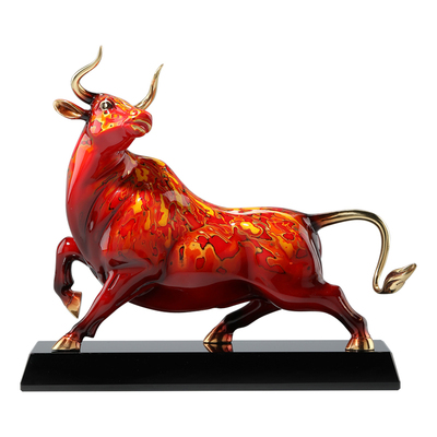 大明铜匠牛摆件客厅牛气冲天客厅办公室送领导装饰开业周年庆礼品
