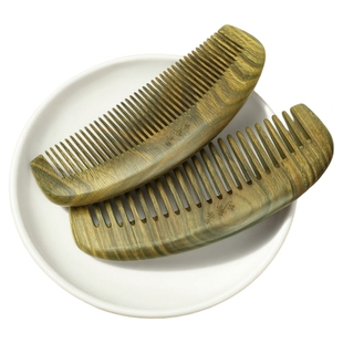 小李子天然绿檀木加大加厚梳子女士家用长头发细齿梳正宗按摩梳子