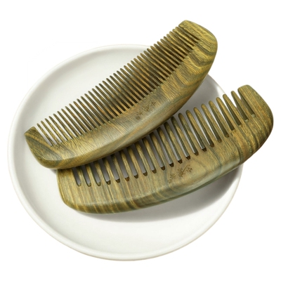 小李子天然绿檀木加大加厚梳子