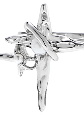 四芒星戒指女小众设计高级感精致开口食指戒轻奢小众设计感指环