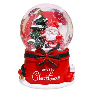 圣诞节礼物老人发光旋转水晶球八音盒女生音乐盒平安夜儿童男女友